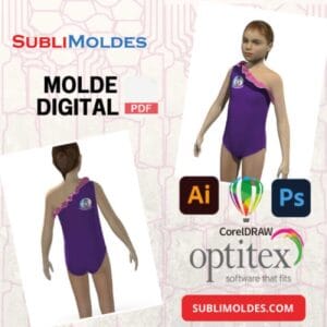 Molde Enterizo Niña gola Pack 8 tallas