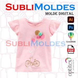 Molde Blusa Niña Manga Arruchada