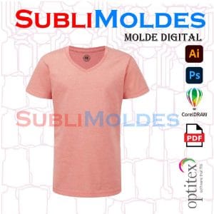 Molde Camiseta Cuello V Niña Casual