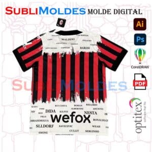 Molde Camiseta Milan Cuello V