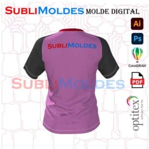 Molde Camiseta Basica Raglan cuello Redondo Dama