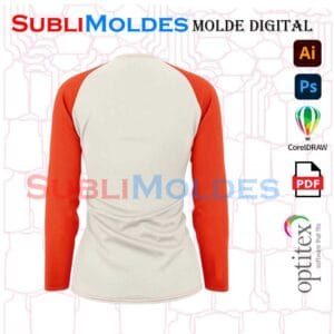 Molde Molde Camiseta Raglan dama Manga larga
