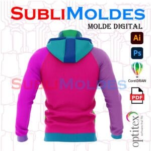 Molde Sudadera Raglan Capucha Partida