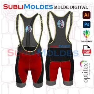 Molde Lycra Ciclismo Cullote Tirantes
