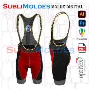 Molde Lycra Ciclismo Cullote Tirantes