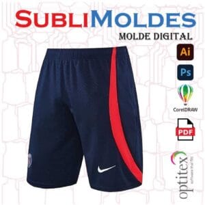 Molde Digital Pantaloneta Futbol Psg