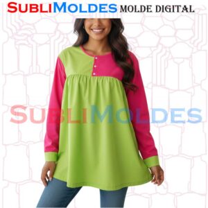 Molde Blusón Bicolor para Docentes y Animadoras