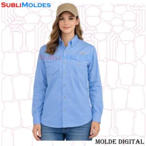 CAMISA COLUMBIA MANGA LARGA FEMENINA DOT26MB